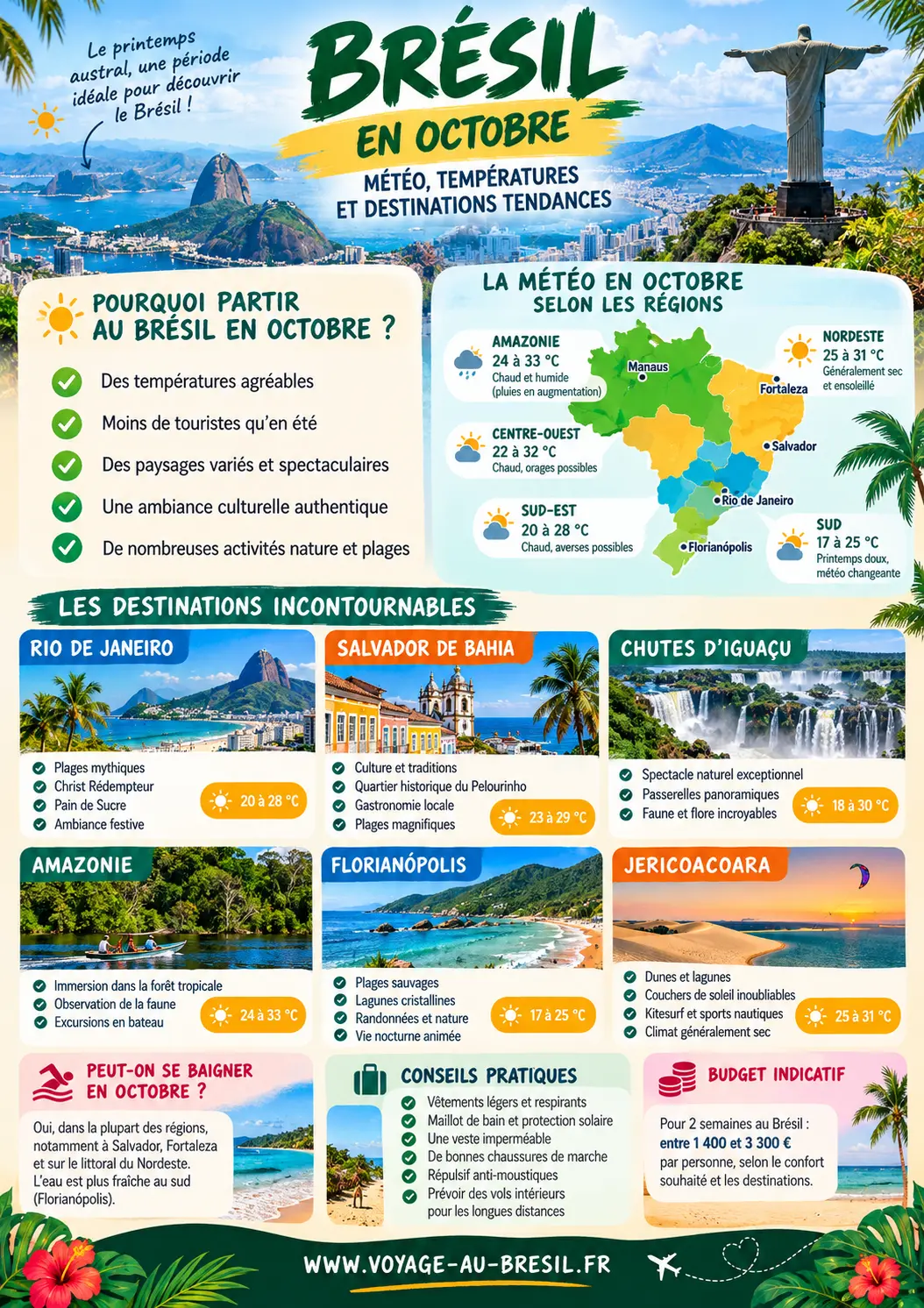 Brésil en octobre : météo, températures et où partir